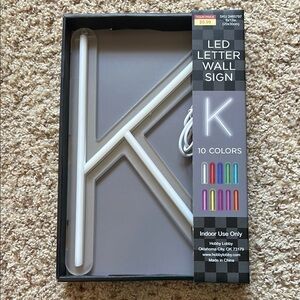 LED Letter Wall Sign 'K' in White
